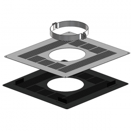 Sys2 Tw Black Ins 125mm Firestop C/Plate Retroft | 2-125-250