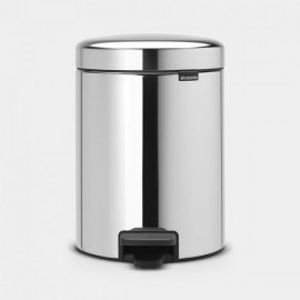 Brabantia Newlcon Pedal Bin Brilliant Steel 5ltr | 11 26 21