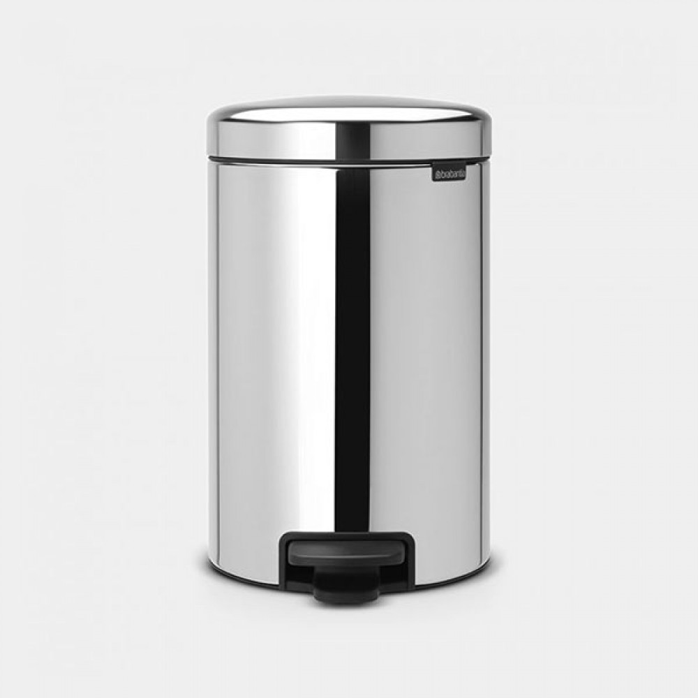 Brabantia Newlcon Pedal Bin Brilliant Steel 12ltr | 11 35 81