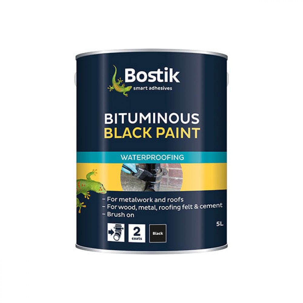 Bostik Waterproof Black Paint 5ltr