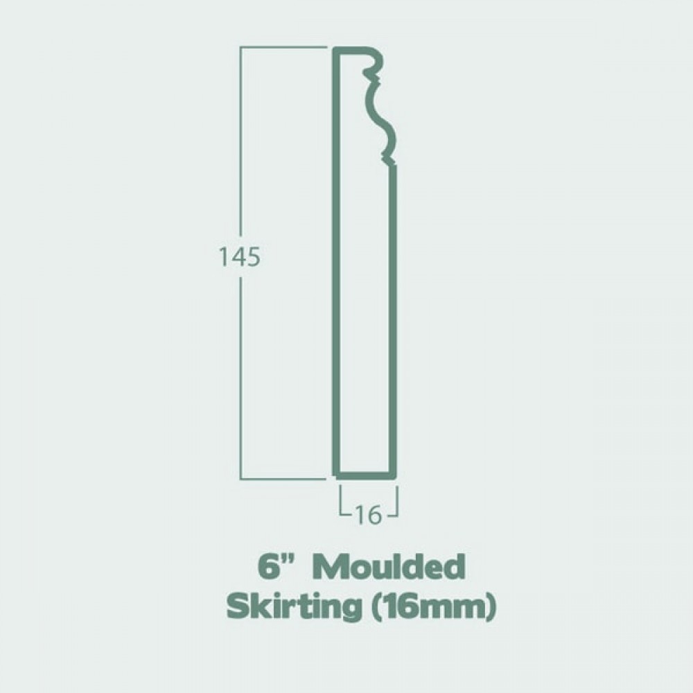 6" Teak Moulded Skirting Sold Per Foot