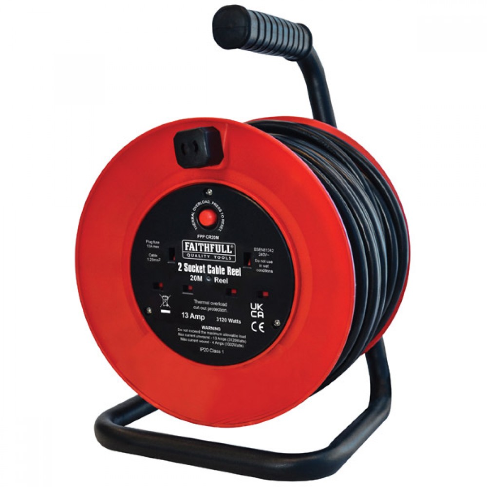 Faithfull Open Frame 13A Cable Reel | Size Options