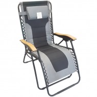 Zero Gravity Padded Sun Lounger Grey
