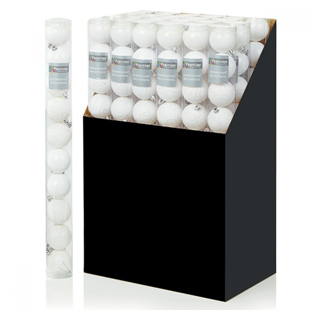 Multi-finish Shatterproof Decorations | 10 x 60mm | TD126268