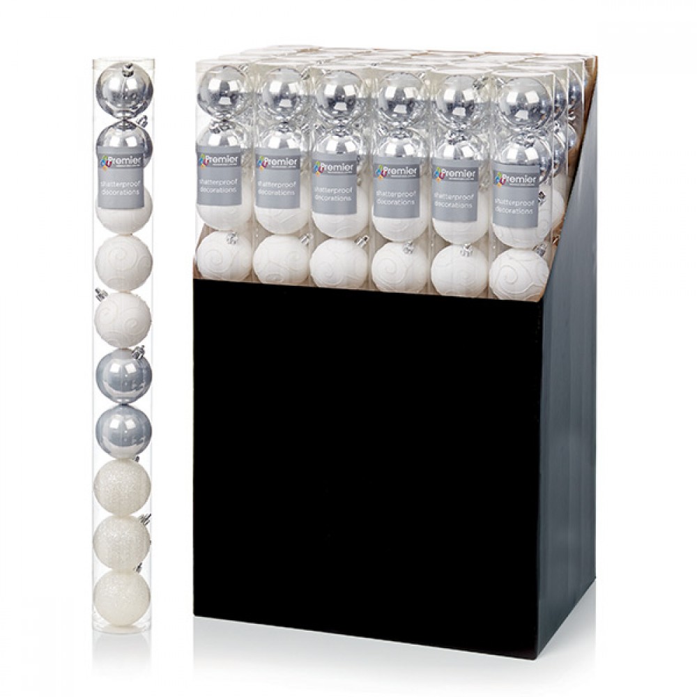 Multi-finish Shatterproof Decorations | 10 x 60mm | TD126268