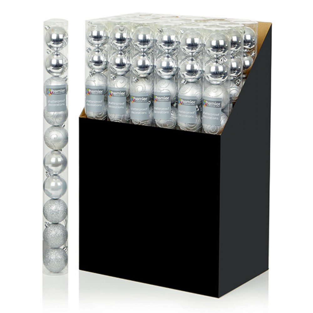Multi-finish Shatterproof Decorations | 10 x 60mm | TD126268