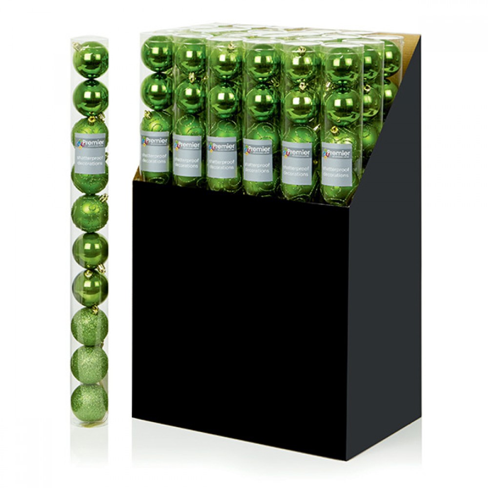 Multi-finish Shatterproof Decorations | 10 x 60mm | TD126268