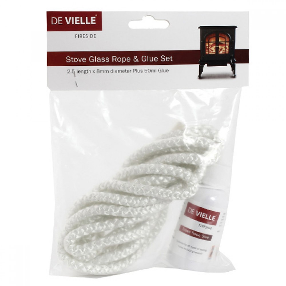 De Vielle Stove Glass Rope & Glue Set | HOZ028Z