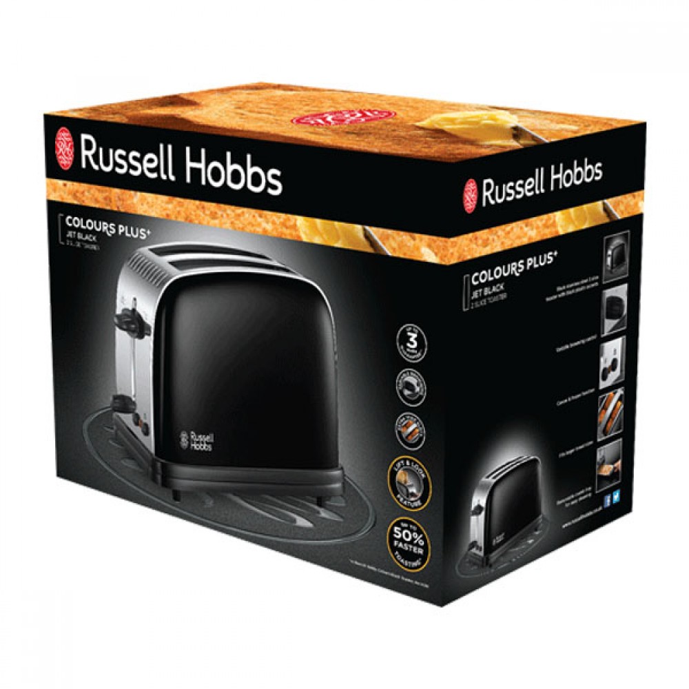 Russell Hobbs Colours Plus 2 Slice Toaster Black | 26550