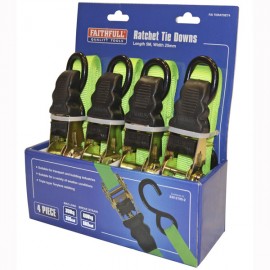 Faithfull 4 Piece Ratchet Tie Down Set | XMS24RATCHET
