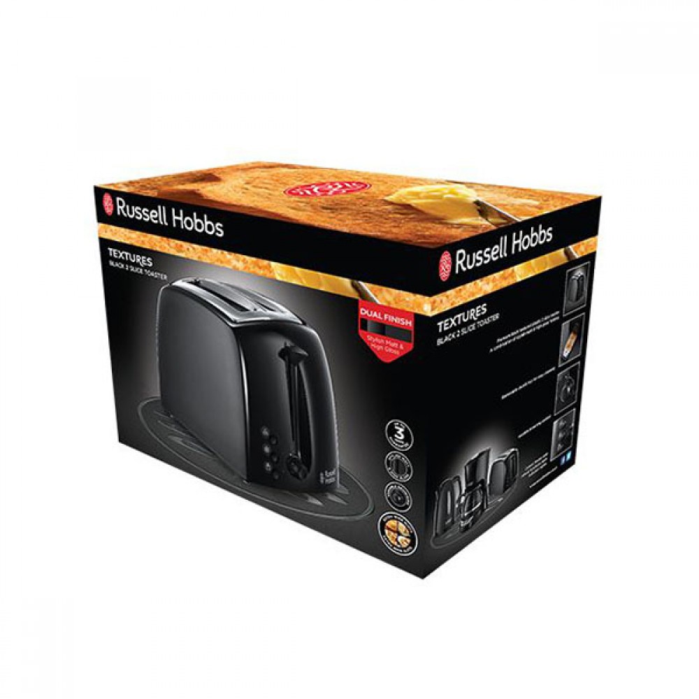 Russell Hobbs Textures 2 Slice Toaster Black | 21641