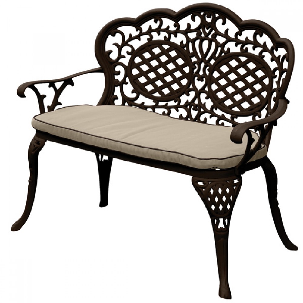 Ballygowan Love Seat With Cream Cushion | Hammered Bronze