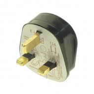 Powermaster 13amp 3 Pin Rubberised Plug Black | 1738-36