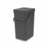 Brabantia Sort & Go Waste Bin 16 Litre | Grey |109966