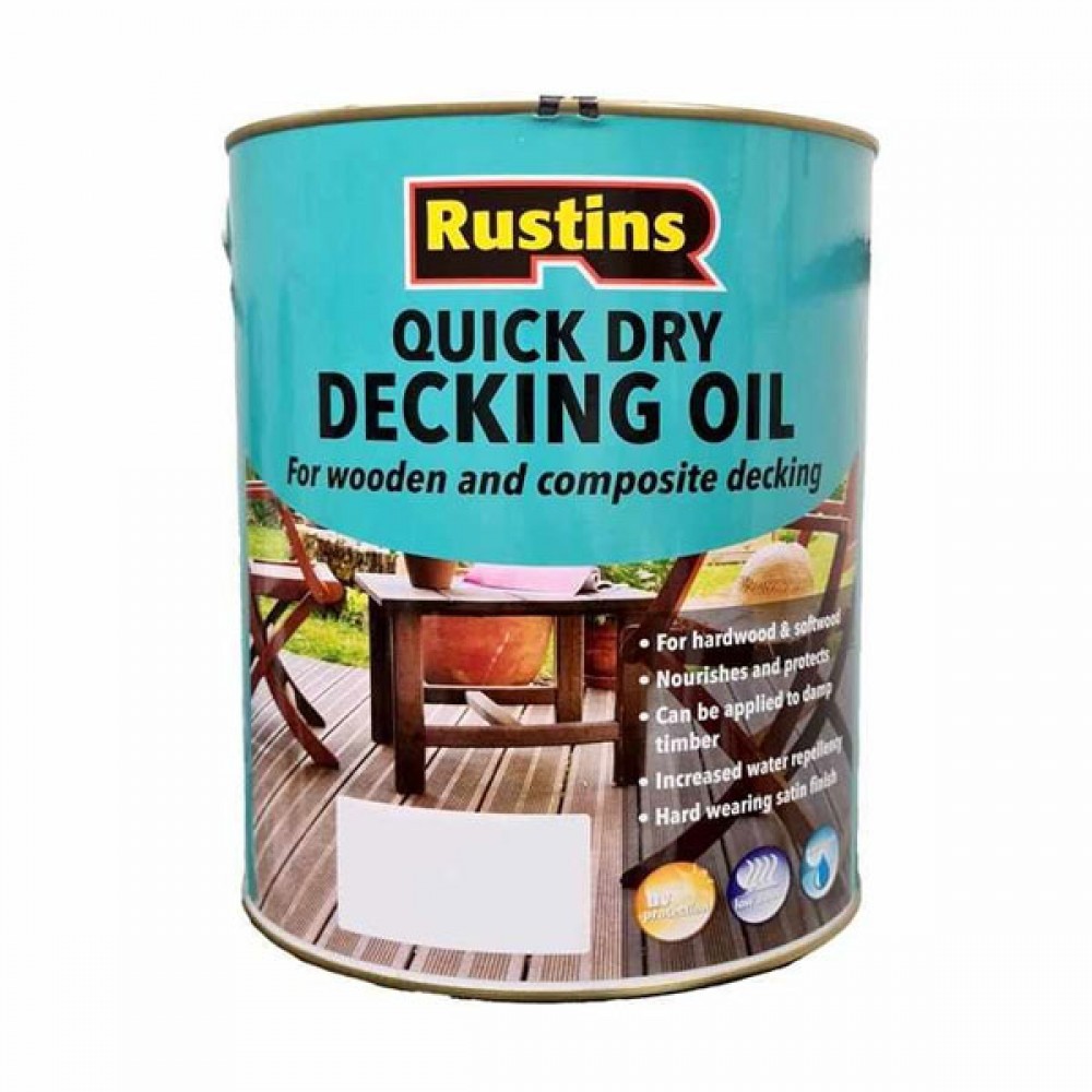 Rustins Quick Dry Decking Oil | 5 Litre | Colour Options