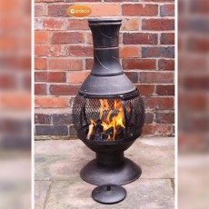 Opera Medium Cast Iron Chimenea With Mesh Centre