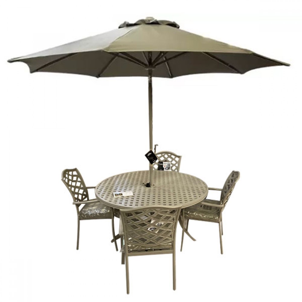 Beaumont 4 Seater Round Aluminium Set