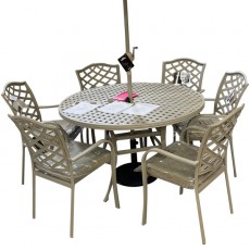 Beaumont 6-Seater Round Aluminium Garden Set | Maize