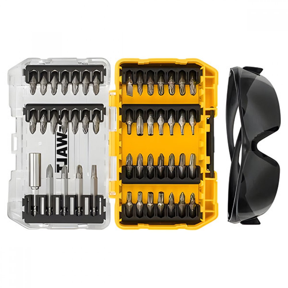 Dewalt 47pc Screw Driving Set + Safety Glasses | DEWDT70703QZ