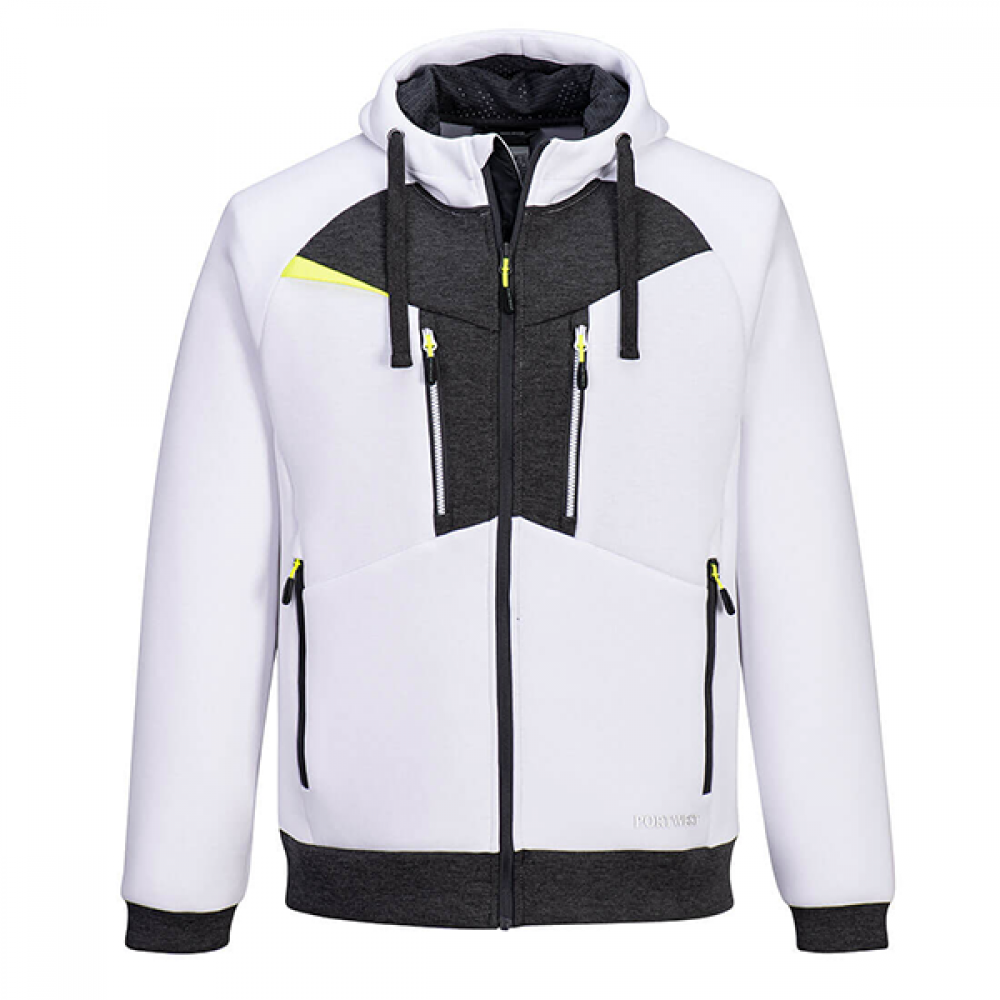 Portwest Dx4 Zipped Hoodie White Xlarge | Dx472whrxl