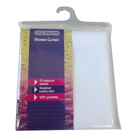 Euroshowers Diamond Shower Curtain White 180 x180cm | Es67217