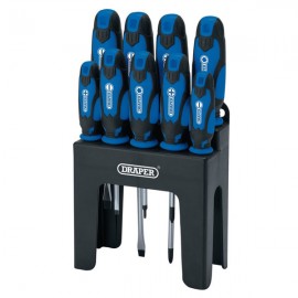 Soft Grip Blue Screwdriver Set | 9 Piece | 15960