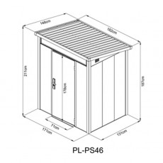 Satus Shed 6x4 Standard Steel Shed | Anthracite Grey