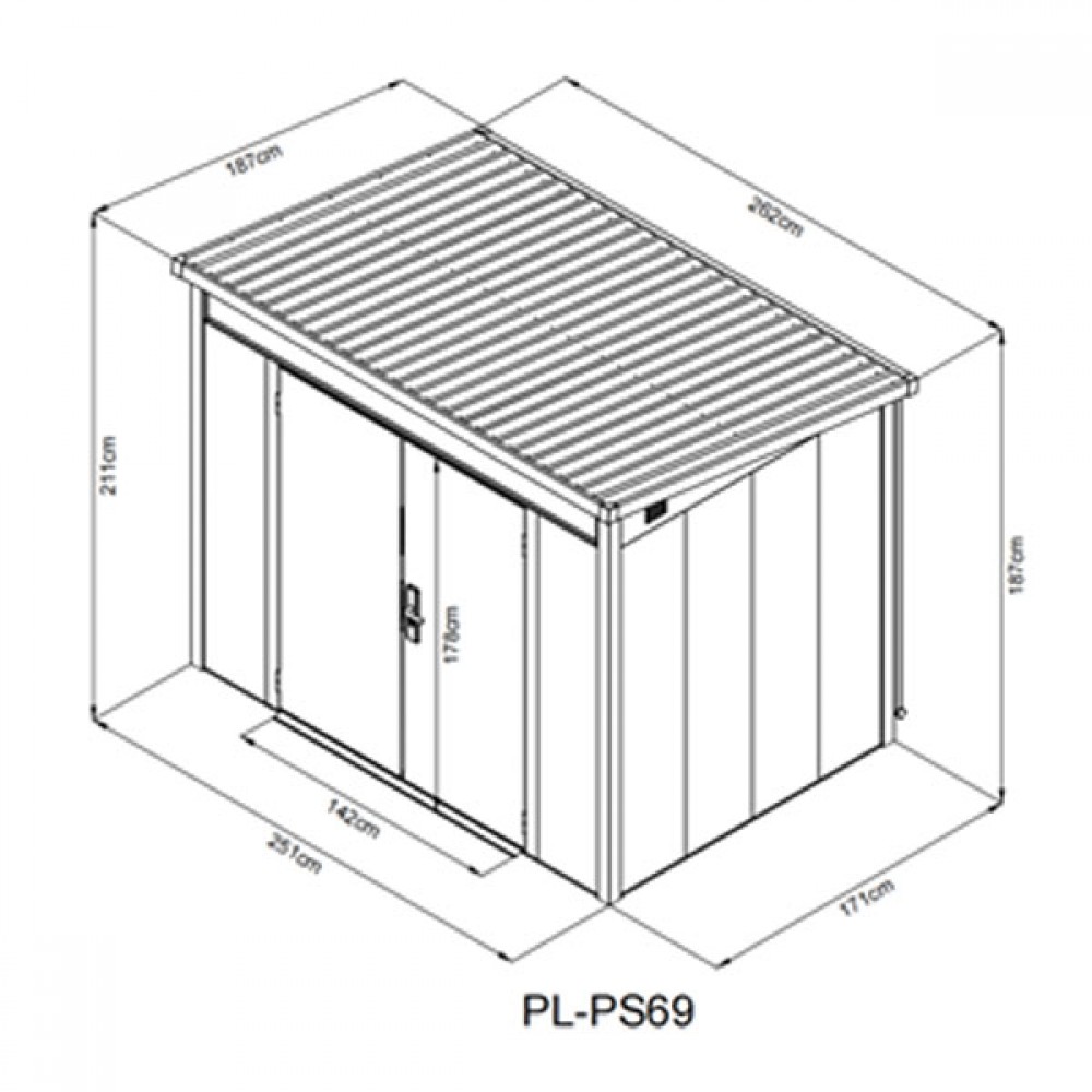 Satus Shed 9x6 Standard Steel Shed | Anthracite Grey