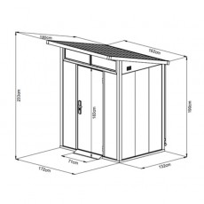 Satus 6x4 Premium Powder Coated Steel Shed | Anthracite Grey