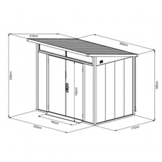 Satus 9x6 Premium Powder Coated Steel Shed | Anthracite Grey