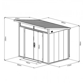 Satus 9x6 Premium Powder Coated Steel Shed | Anthracite Grey