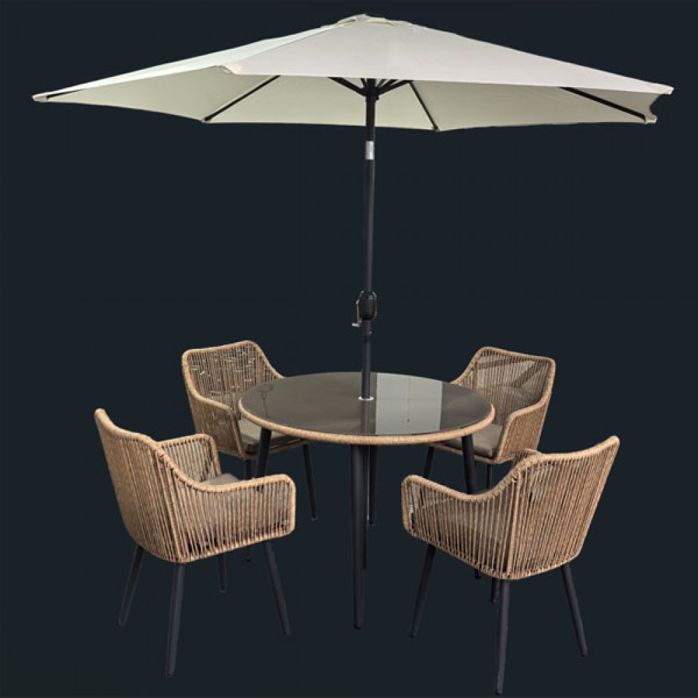 Porto Twisted Rope 4 Seater with Cover