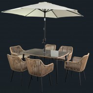 Porto Twisted Rope 6 Seater with Cover