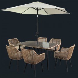 Porto Twisted Rope 6 Seater with Cover