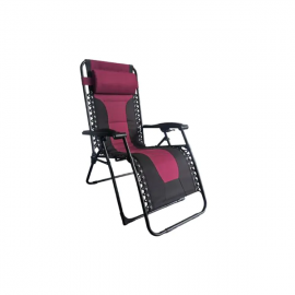 Classic Padded Zero Gravity Chair Black & Burgundy | ALGAR3015