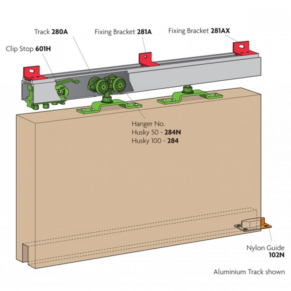 Henderson Husky 100 Sliding Door Track | 1.8m