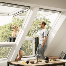 Velux CABRIO Double Balcony Window | White Painted | For Slate | GDL SK0L222