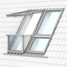 Velux CABRIO Double Balcony Window | White Painted | For Slate | GDL SK0L222