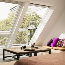 Velux CABRIO Double Balcony Window | White Painted | For Slate | GDL SK0L222