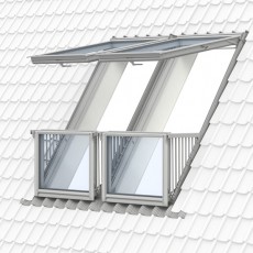 Velux CABRIO Double Balcony Window | White Painted | For Tile | GDL SK0W224