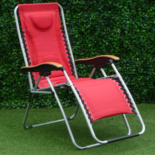 Zero Gravity Padded Sunlounger Chair | Grey