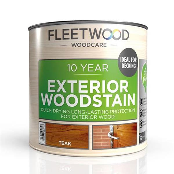 Fleetwood 10 Year Exterior Woodstain Waterbased Teak 2.5l | Wews25tk