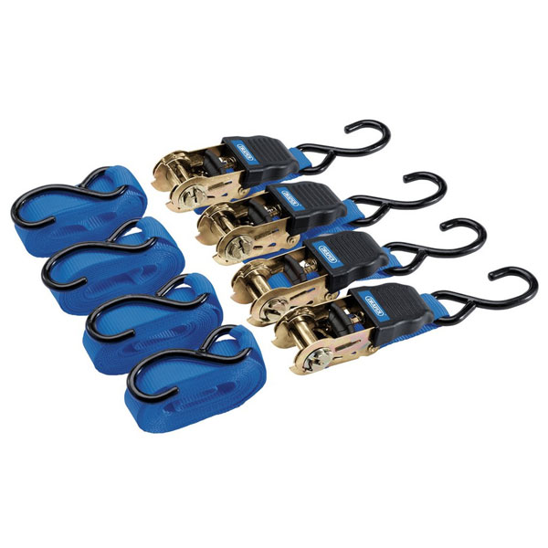 Ratchet Tie Down Straps | 4.5m x 25mm | 4 Piece | 92771