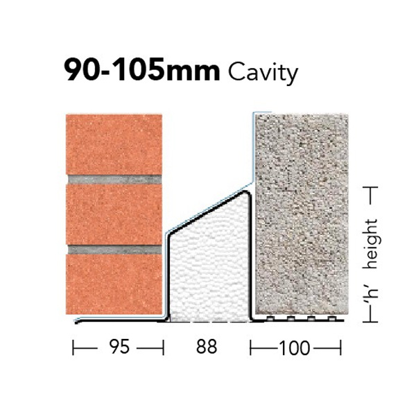Steel Cavity Lintel 90-105mm | 1200mm | S/k-90