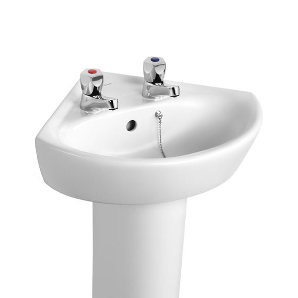 Sandringham 21 Corner Basin 48cm 2 Tapholes | E894201