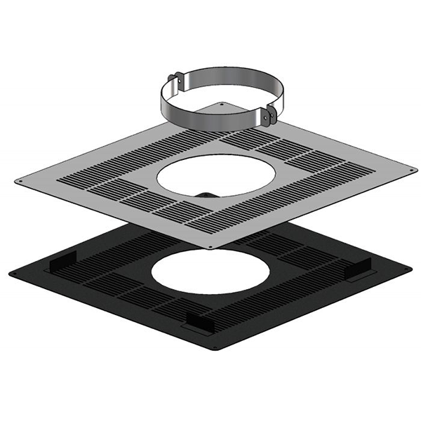 Sys2 Tw Black Ins 125mm Firestop C/Plate Retroft | 2-125-250