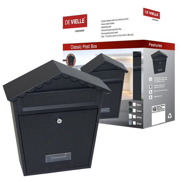 De Vielle Classic Post Box | Black