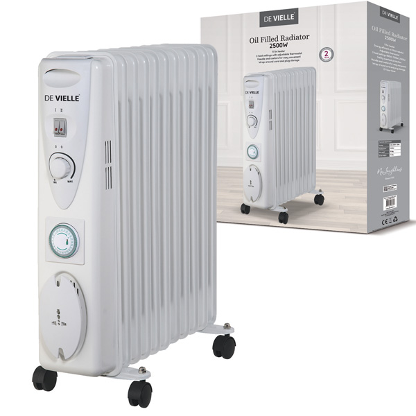 Devielle 2500w Premium Oil Filled Radiator With Timer | Def973987