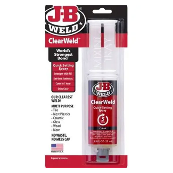 Jb Weld Clear Weld Syringe Sets 5 Min 25ml | JBW50112UK